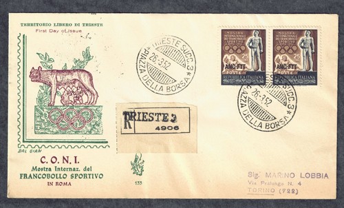 1952 fdc italia trieste zona - trieste, a