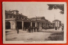 CARTOLINA ALESSANDRIA STAZIONE FERROVIARIA -  BICICLETTE 1927 ( C 83 )
