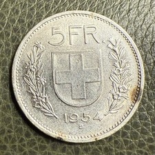 1954-B Svizzera 5 Franchi