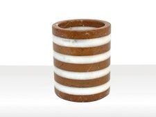 Piccolo vaso in marmo fatto a mano porta spazzolino vintage anni 80 Made in Italy