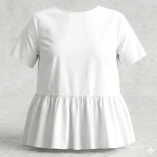 Blusa zara bianca cotone peplo - bianca,