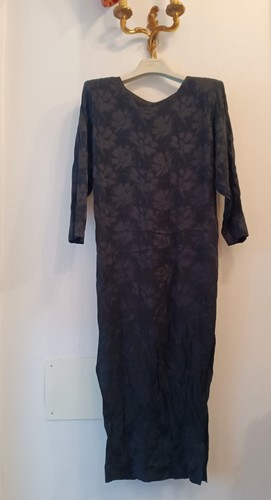 Abito nero seta jacquard - nero,