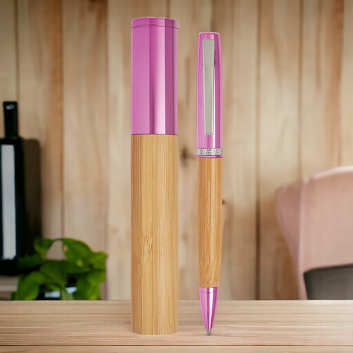 Penna sfera bamboo metallo - penna, e