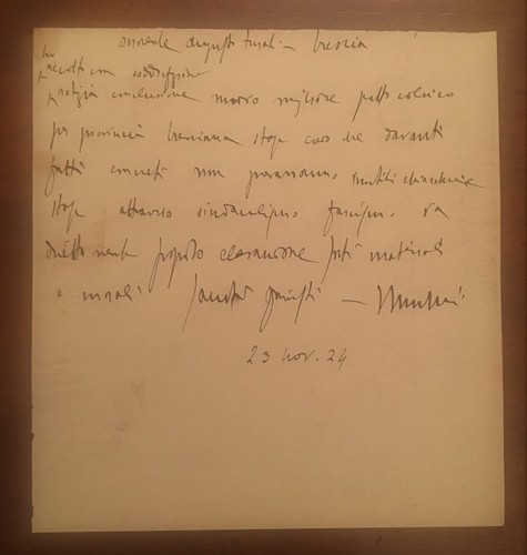 Lettera autografa benito - di,