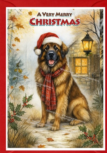 Biglietto natale leonberger - biglietto,