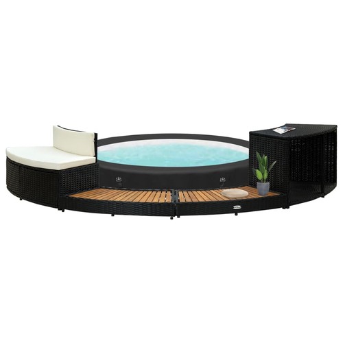 Vidaxl bordo spa nero - nero, in