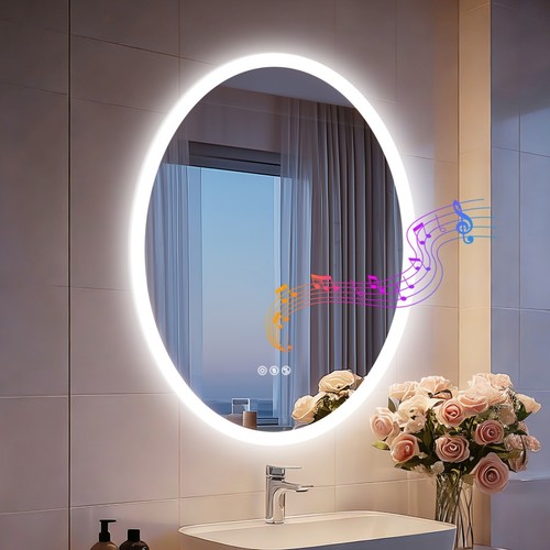 Specchio bagno ovale - led, con