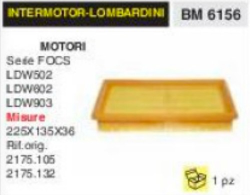 2175 105 filtro aria - aria, motore