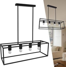 LAMPADARIO GEOMETRICO A SOSPENSIONE IN METALLO NERO 4 VIE E27 MODERNO AIGOSTAR
