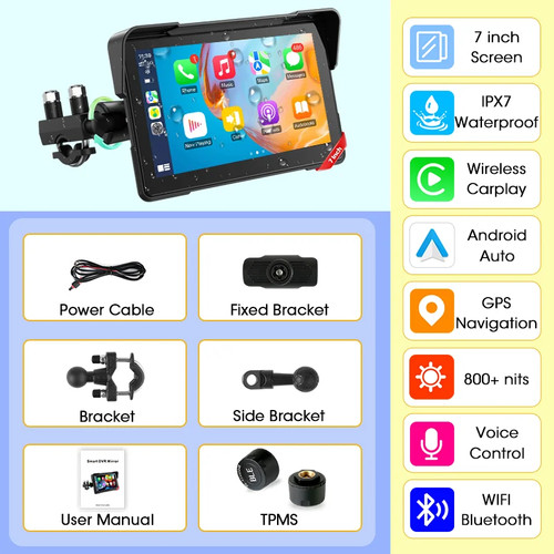 Schermo carplay per moto 7 - carplay, da