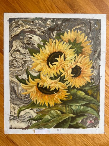 Girasoli dipinto olio - olio, su