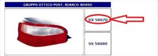 58070 FANALE POSTERIORE DX BIANCO ROSSO S/PORTALAMPADA CITROEN SAXO RY 99- 03