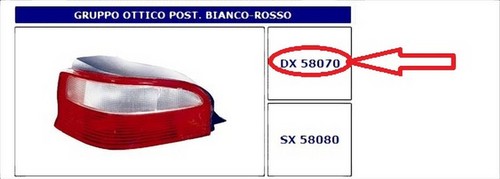 58070 fanale posteriore - fanale, dx