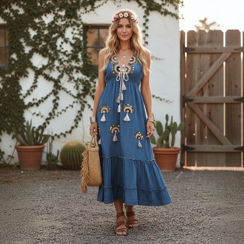 Maxi abito donna - , pol