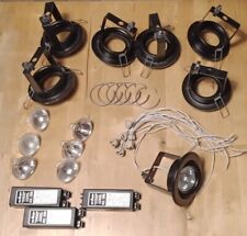 7 faretti alogeni da incasso neri completi