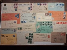 n. 17 affrancature di Repubblica con Interi postali, annulli meccanici, espressi