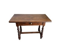 Antico tavolo scrittoio  in Legno massello, 119x82x59 cm  gambe tornite