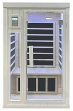 SAUNA INFRAROSSI FINLANDESE 90X90 DOPPIO PC USB BLUETOOTH OZONO 7 COLORI LED IT