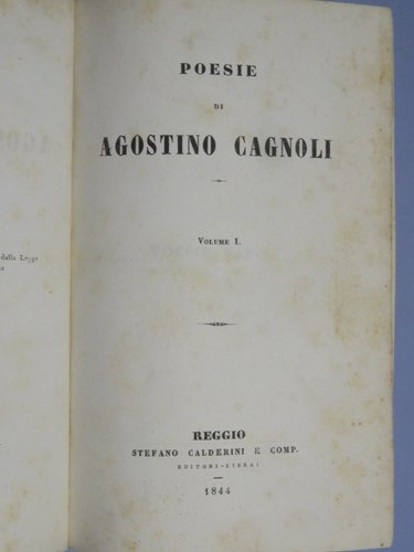 Poesie agostino cagnoli - ,