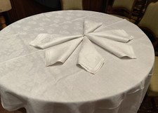 Antica Tovaglia In Fiandra Di Lino Completa Di  6 Tovaglioli  240x145cm