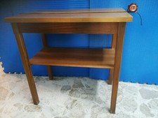 Tavolo Antico Quadrato Legno Chiaro Con Ripiano Di Sotto Vintage