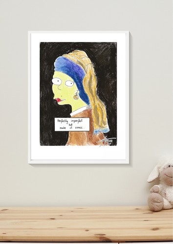 Simpsons oil pastel - pastel, print