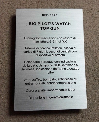 Iwc display ref 5020 big - iwc,