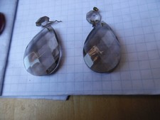 pendente a goccia vetro cristallo brunito ricambio per lampadario misura 6,2x4