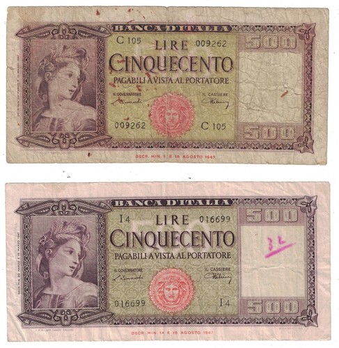 Italy 3 1947 - 500, lire
