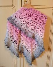 Scialle, coprispalle realizzato a mano all’uncinetto 160x75cm Leggero