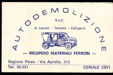 BIGLIETTO DA VISITA ANNI 70 - AUTODEMOLIZIONI VIA AURELIA CERIALE -