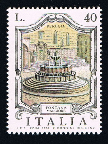 Italia francobollo fontana - italia, un