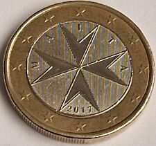 MALTA MONETA 1 €URO 2017  - SENZA LA F DELLA ZECCA- MOLTO RARA DA COLLEZIONE
