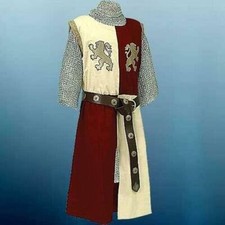 Tunica medievale da uomo LARP cosplay cuore di leone costume rinascimento...