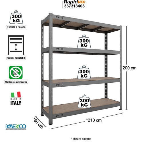 Scaffale metallo per garage - per,
