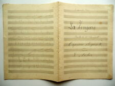 Spartito Manoscritto La Zingara Ballata Donizetti Pianoforte Metà '800 Musica