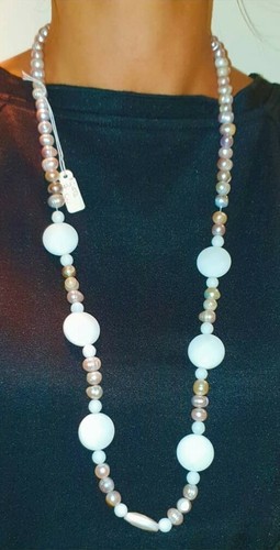 Collana agata bianca e - agata,