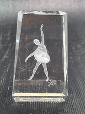 fermacarte cristallo 3d con ballerina  cm 4,5 x 2,5 x 7 h