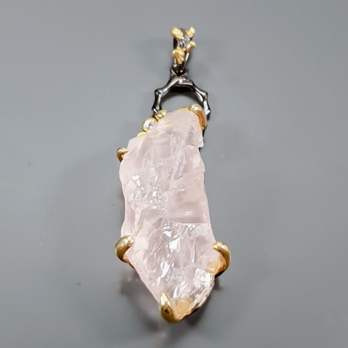Ciondolo quarzo rosa naturale