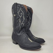 Stivali Montana Uomo 9E Nero Stingray Pelle ESOTICI Western Cowboy Mexico Rodeo