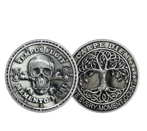 Tempus fugit moneta memento - fugit, ·