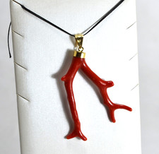 CIONDOLO  RAMO CORALLO  ROSSO CAPPUCCIO IN  ORO GIALLO 18KT  ALFA      OGDV 0226