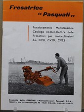 catalogo fresatrice pasquali cv 8 10 12 motocoltivatore manutenzione fresa 1961