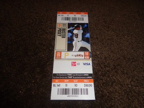 Biglietto giants 2017 stub - biglietto,