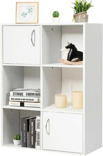 Mobile Libreria Scaffale 6 Ripiani Mensole Con 2 Ante Calamitate E Maniglia in M