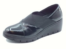 ENVAL Soft 8766211 Naplak Nero Mocassini Confort per Donna in vernice con elasti
