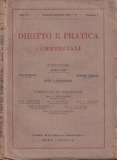 Diritto e pratica commerciali, anno VI, n. 1, 1927. . AA.VV.. 1927. .