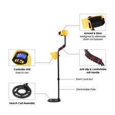MD3010II Metal Detector Sotterraneo Gold Finder LCD Allarme Suono Giallo