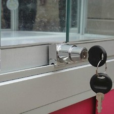 Robusta serratura per porta in vetro lega di zinco per vetrine vetrina argento