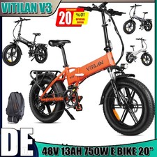 VITILAN V3 2.0 Bicicletta Elettrica Pieghevole 48V 13AH 20*4" Freno Idraulico Ebike
